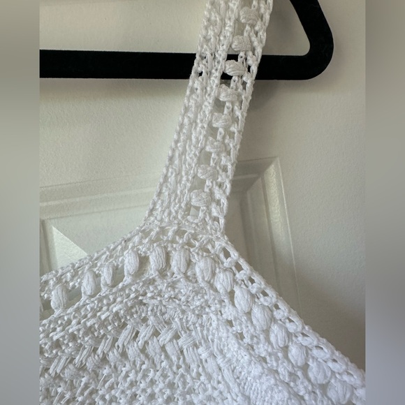 Vince Crochet Tank Top - White - Size Large - Picture 4 of 5